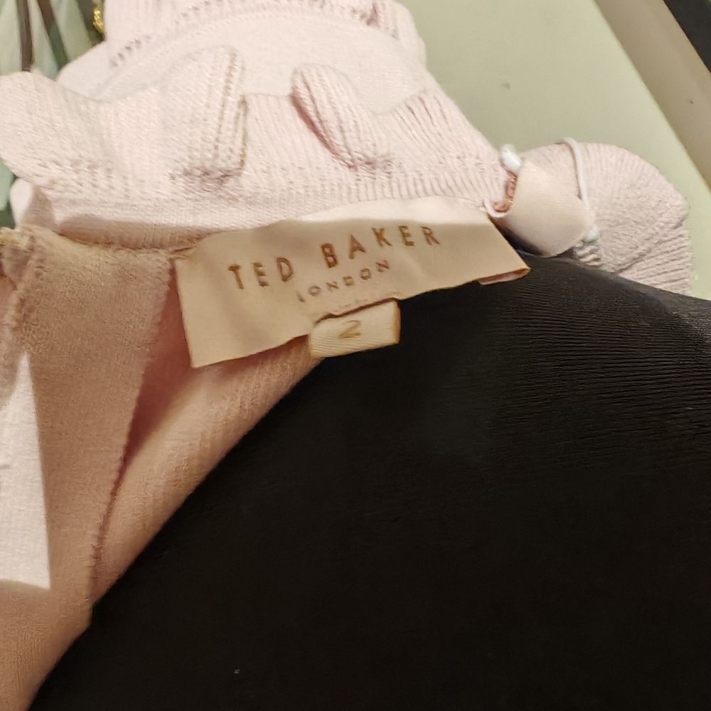 Ted Baker RIAAN Knitted Skater Dress with Frill Detail Pink - Picture 5 of 17